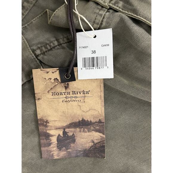 North River Outfitters Cargo Shorts Men's Size 38 Green 8 Inch 100% Cotton - Picture 6 of 11